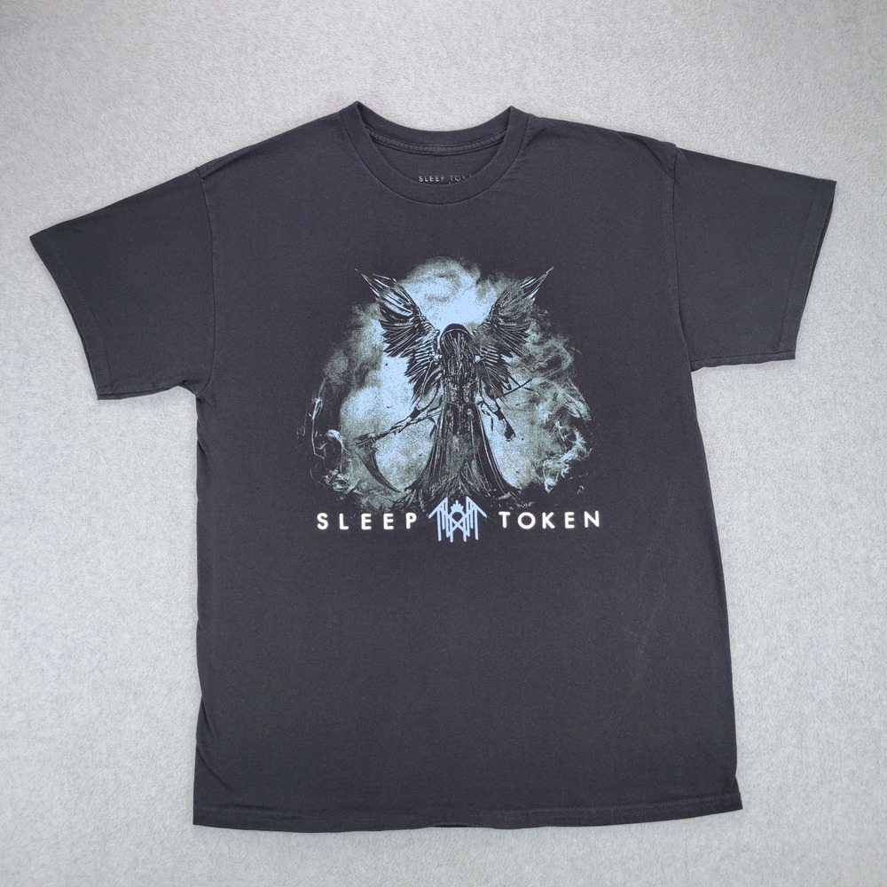Sleep Token Graphic T-Shirt Mens Large Black Angel Reaper Band Tee 2023 Merch